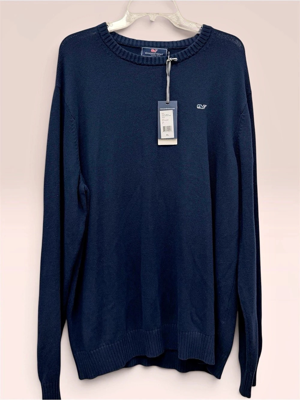 Vineyard Vines Cotton Pique Crewneck Sweater in Blue XL